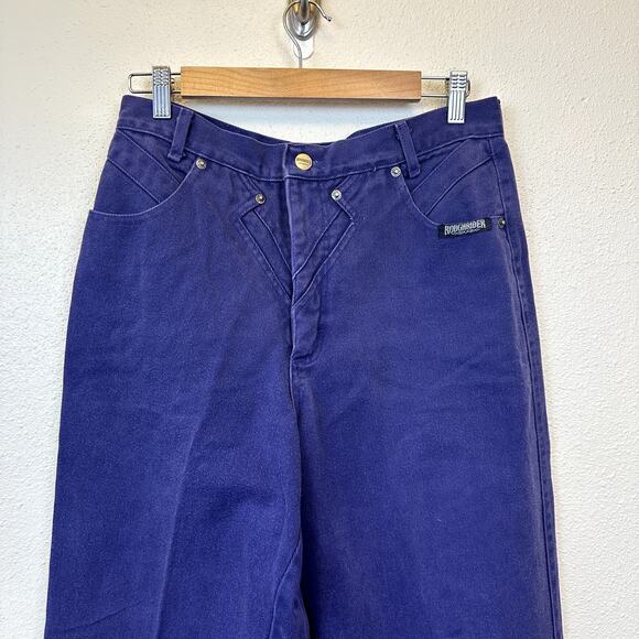 Vintage Women’s RoughRider Circle T Western Style Purple Denim Jeans Size 13/14 - Picture 2 of 6